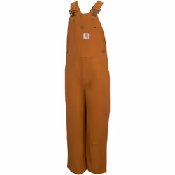 Carhartt Boys' Canvas Bib Overall  Brown 4