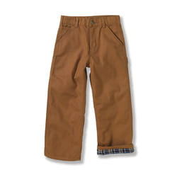 Carhartt Big Boys' Washed Flannel Lined Dungaree Pant  Carhartt Brown