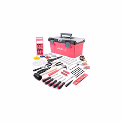 Apollo 170 Piece Pink Complete Household Tool Kit with Pink Tools, Wall Hanging Kit and Pink Tool Box for Everyday Tasks, DIY ...