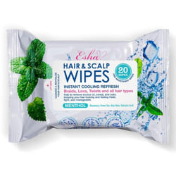 ESHA Hair & Scalp Wipes: Instant Cooling Refresh for Braids  Locs  Twists & All Hair Types - Stay Cool  Stylish  and Confident