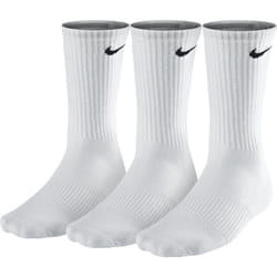NIKE Unisex Performance Cushion Crew Training Socks (3 Pairs)  White  X-Large