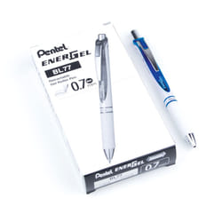 Pentel EnerGel Pearl Deluxe RTX Retractable Liquid Gel Pen  0.7mm  Blue Accent  Blue Ink  Box of 12 BL77PW-C