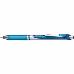Pentel EnerGel Xm, Retractable gel pen, Light Blue, Blue, Silver, Plastic, Rubber, Round, 0.35 mm