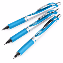 Pentel EnerGel XM BL77 Retractable Liquid Gel Ink Pen - 0.7mm Nib - Sky Blue - Pack of 12