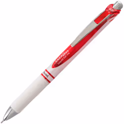 Pentel Gel Ink Pen  Pearl Retractable Gel Pen  (0.7mm) Medium Point  Needle Tip  Red Ink  12 pack (BLN77PW-B)