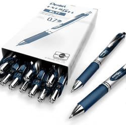 Pentel EnerGel XM BL77 Retractable Liquid Gel Ink Pen - 0.7mm Nib - Navy - Pack of 12