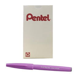Pentel Arts Sign Pen Brush  Pink Purple Ink  Box of 12 Pens
