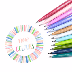 Pentel Arts Sign Pen Brush  Pink Purple Ink  Box of 12 Pens