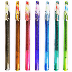 Pentel Hybrid - Dual Metallic - Liquid Gel Rollerball Pen - K110 - Silver/ Metallic Copper and Green - Single