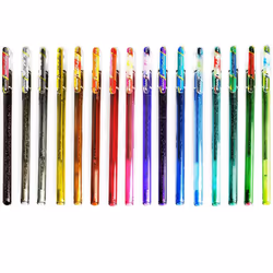 Pentel Hybrid - Dual Metallic - Liquid Gel Rollerball Pen - K110 - Silver/ Metallic Copper and Green - Single