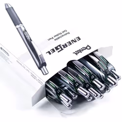 Pentel BL77-D3X EnerGel Retractable Gel Rollerball Pen 0.7mm Ball Diameter = 0.35mm Line Width Refillable Pack of 12 Forest Green