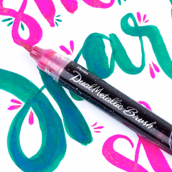 Pentel Arts - Dual Metallic Brush Pen - Single Blister - Pink / Metallic Pink