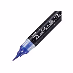 Pentel Arts - Dual Metallic Brush Pen - Single Blister - Violet / Metallic Blue