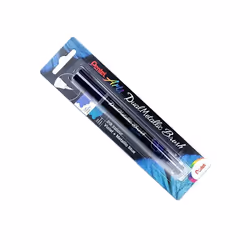 Pentel Arts - Dual Metallic Brush Pen - Single Blister - Violet / Metallic Blue
