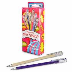 Pentel Mattehop Gel Pens Original + Cheerful Colors Box Set (1.0mm) Bold Line 14 Assorted Colors (K110-V14ST)