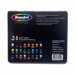 RoseArt Premium 24ct Colored Pencils - Art Supplies for Drawing  Sketching  Adult Colors  Soft Core Color Pencils - 24 Pack  multi