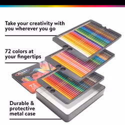 RoseArt Premium 72ct Colored Pencils - Art Supplies for Drawing  Sketching  Adult Colors  Soft Core Color Pencils 72 Pack  multi
