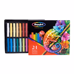 RoseArt Premium 24ct Long Soft Pastel Stick Set for Professionals - Pigment Rich  Full Size Pastel Sticks Vivid Colors