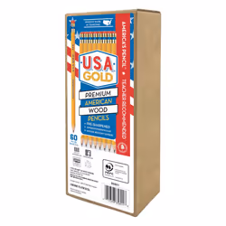 Cra-Z-Art U.S.A. Gold Pre-sharpened American Wood Cased #2 HB Yellow Pencils  60 Pack