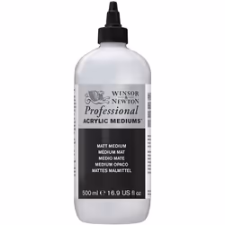 Winsor & Newton PROFESSIONAL ACRYLIC MATT MEDIUM, 500 ml, Transparent, Matte, Bottle