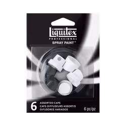 Liquitex Professional Spray Paint Nozzles  Assorted 6-Pack  6 Count  Black/White