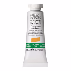Winsor Newton Designers Gouache 14 ml 047oz tube CadmiumFree Yellow