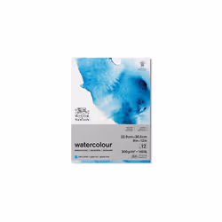 Winsor and Newton Watercolour Paper Pad, 22.9 x 30.5 cm, 12 Sheets, 300 g/m, Glue Bound, Cold Pressed, Acid , Mixture of 25 P ...