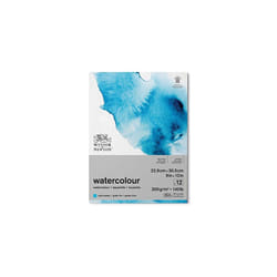 Winsor and Newton Watercolour Paper Pad, 22.9 x 30.5 cm, 12 Sheets, 300 g/m, Glue Bound, Cold Pressed, Acid , Mixture of 25 Percent Cotton and