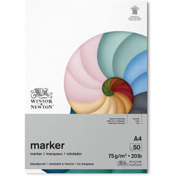 Winsor & Newton Bleedproof Paper Pad for Alcohol and Pigment Markers, Drawing, Sketching, Colouring and Lettering, A4, 50 Sheets, White, Glue Bound,