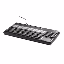 HP POS USB Keyboard with Magnetic Stripe Reader, Full-size (100%), Wired, USB, Black