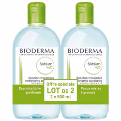 Bioderma Sebium H2O Micelle Solution, 2 x 500 ml