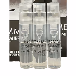 YVES SAINT LAURENT Sample Perfume MEN YSL Men L'Homme EDT Spray Trial Size Partially Filled Vials 1.2 ml / 0.04 fl oz (set of 3)  Black