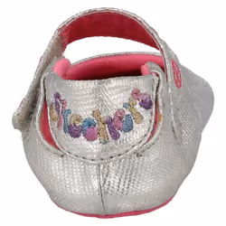 Baby Girls Skechers Pram Shoes Baby Bloom 89227N - Silver Textile - 6 Weeks - 3 Months - EU Size 6 Weeks - 3 Months - US Size 1