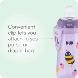NUK Active Spill Proof Sippy Cup  10 oz  2 Pack  8+ Months  Pink - BPA Free  Spill Proof Sippy Cup