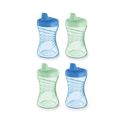 NUK Fun Grips Hard Spout Spill Proof Sippy Cup  10 oz. - Easy to Hold Toddler Cup  4pk - BPA Free  Spill Proof Sippy Cup