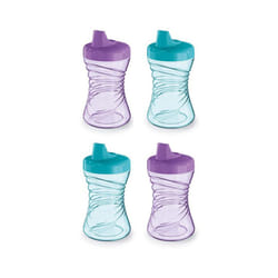 NUK Fun Grips Hard Spout Spill Proof Sippy Cup  10 oz. - Easy to Hold Toddler Cup  4pk - BPA Free  Spill Proof Sippy Cup