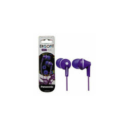 Panasonic Ergo-Fit Earbud Style Headphones Earphones RP-HJE125 Purple
