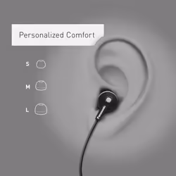 Panasonic ErgoFit In-Ear Earbud Headphones RP-HJE120 Metallic Red