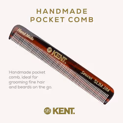 Brushes Handmade Pocket Comb Fine Hair - Detangling, Smoothing and Styling - Strong and Durable - Narrow Toothed Comb - Fine Hair & Beards