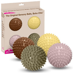 Edushape Sensory Balls for Baby - 4 Boho Chic Color Baby Balls That Help Enhance Gross Motor Skills for Kids Aged 6 Months and Up - Pack of 4 Vibrant