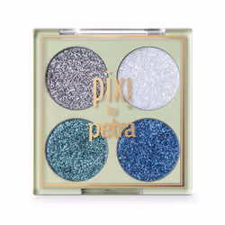 Pixi Beauty Glitter-y Eye Quad - BluePearl | Four Pressed Glitter Eyeshadow Shades | Castor Oil & Vitamin E Infused Eye Makeu ...