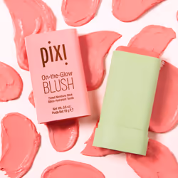 Pixi On-the-Glow Blush - Fleur  Hydrating Tinted Moisture Blush Stick with Ginseng  Aloe Vera & Fruit Extracts  For Cheeks & Lips  19g / 0.6oz  Parabe
