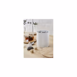 Swan 3 SWKA17513WHTN Nordic Scandi Set of 3 Storage, Tea, Coffee and Sugar Canisters, Cotton White, Steel, Bamboo Lid, One Size
