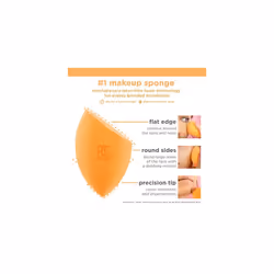 REAL TECHNIQUES Miracle Complexion Makeup Sponge for full cover foundation with Travel Case (Packaging and Colour May Vary)