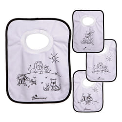 Terry Cloth Pullover Baby Bibs - Super Absorbent for Feeding and Drooling Toddlers - Owl and Whales, 4 Count (Pack of 1), L536