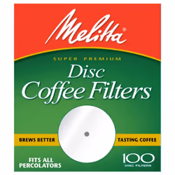 Melitta 3.5 Inch White Disc Coffee Filters (Pack of 2)