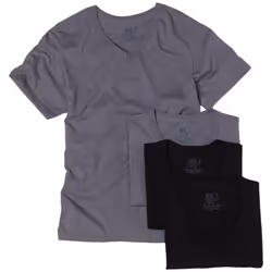 Fruit of the Loom Men's V-Neck T-shirt Black/Grey XX-Large(Pack of 4