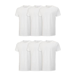 Fruit of the Loom Men's Stay Tucked Crew T-Shirt - Medium - White (Pack of 6)