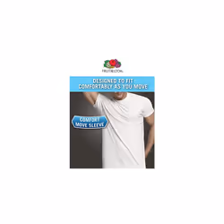 Fruit of the Loom Men's Stay Tucked Crew T-Shirt - Medium - White (Pack of 6)