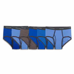 Fruit of the Loom Men's Fashion Brief Assorted (Pack of 6) Solids and Stripes Small